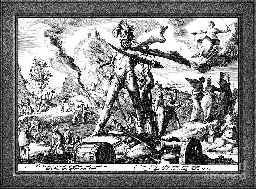 The Age of Iron by Hendrick Goltzius Remastered Xzendor7 Fine Art Classical Reproductions Painting by Xzendor7