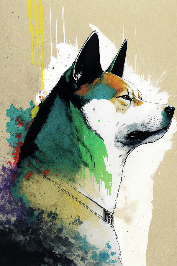 The Akita Dog - Composition 007 Painting by Aryu - Fine Art America