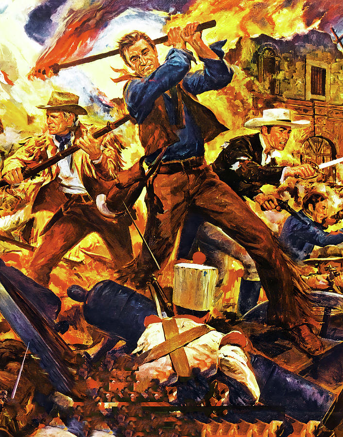 The Alamo, 1960 - base art by Reynold Brown Painting by Movie World Posters