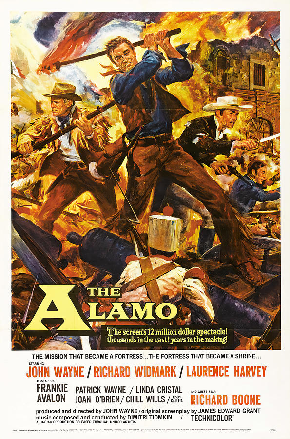 John Wayne Mixed Media - The Alamo, 1960 - art by Reynold Brown by Movie World Posters