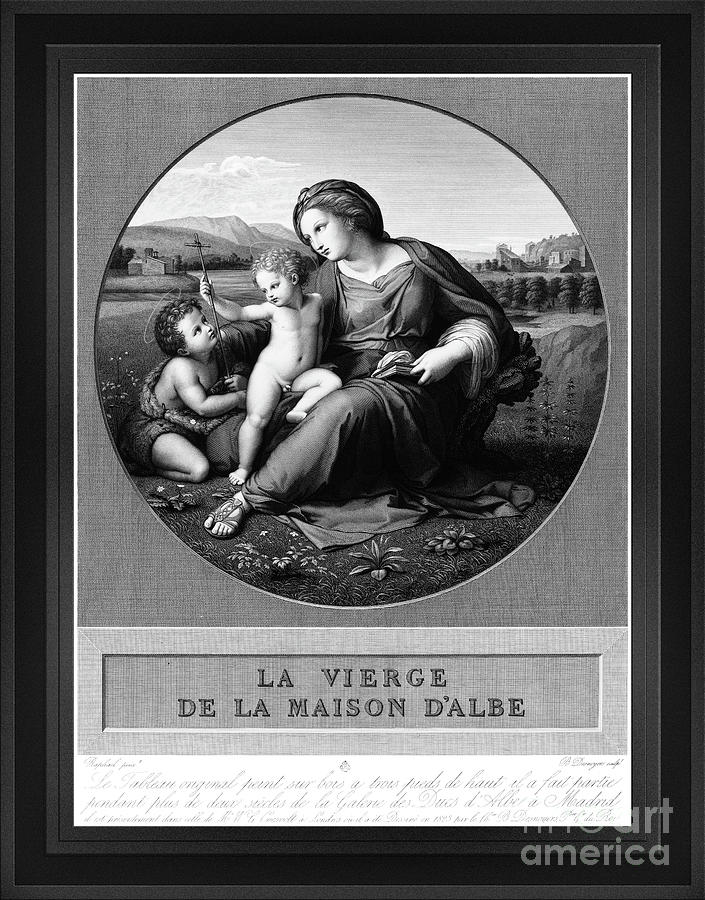 The Alba Madonna by Baron Auguste-Gaspard-Louis Desnoyers Remastered Xzendor7 Reproductions Painting by Xzendor7