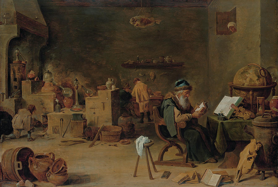 The Alchemist, circa 1643-1645 Painting by David Teniers the Younger