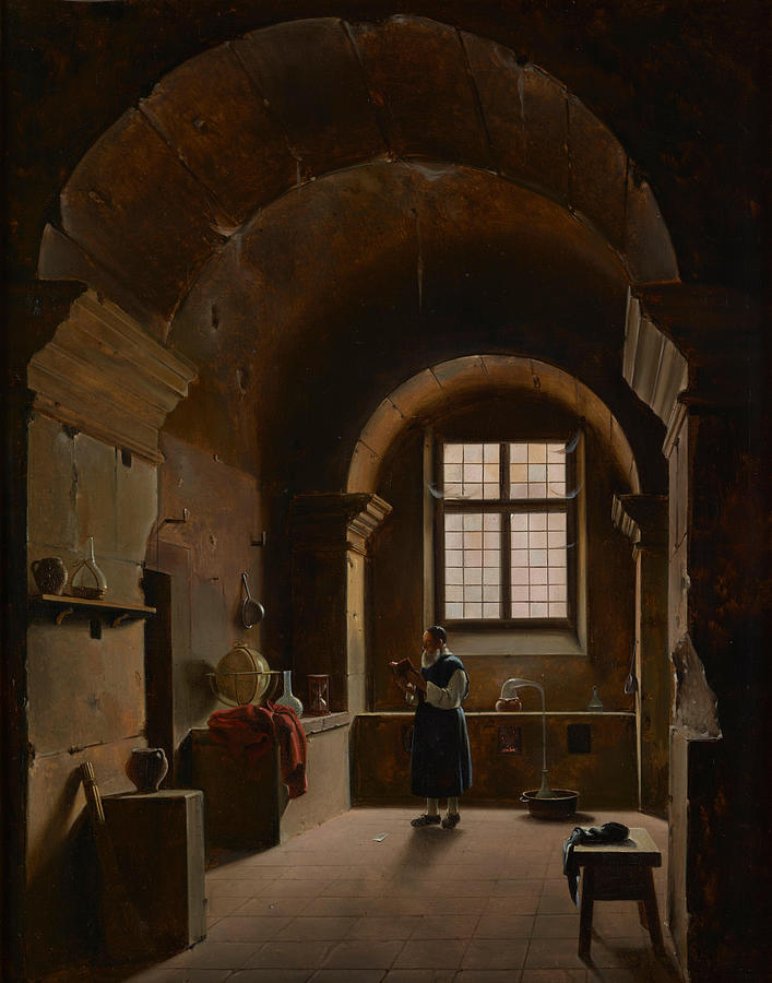 Francois Marius Granet Painting - The Alchemist  by Francois Marius Granet
