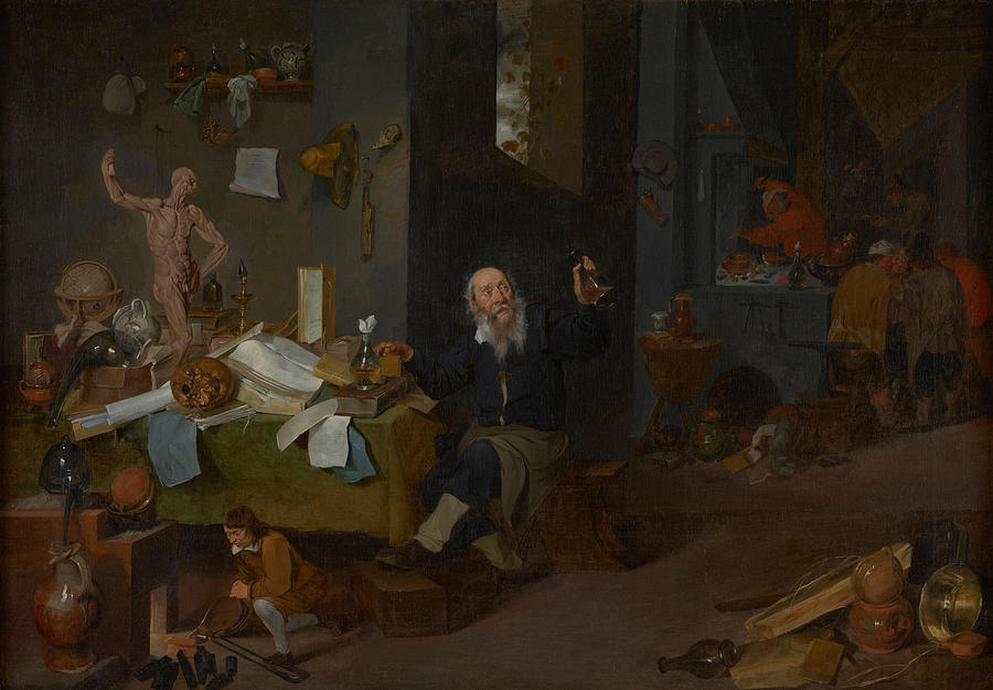 The Alchemist Painting - The Alchemist  by Mattheus van Helmont