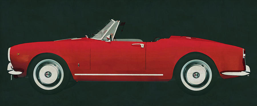 The Alfa Romeo Guilletta Spyder the most iconic convertible of the 50s Painting by Jan Keteleer