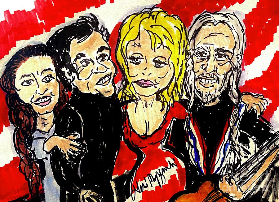 The All Star Tribute June Carter Johny Cash Dolly Parton Willie Nelson Mixed Media
