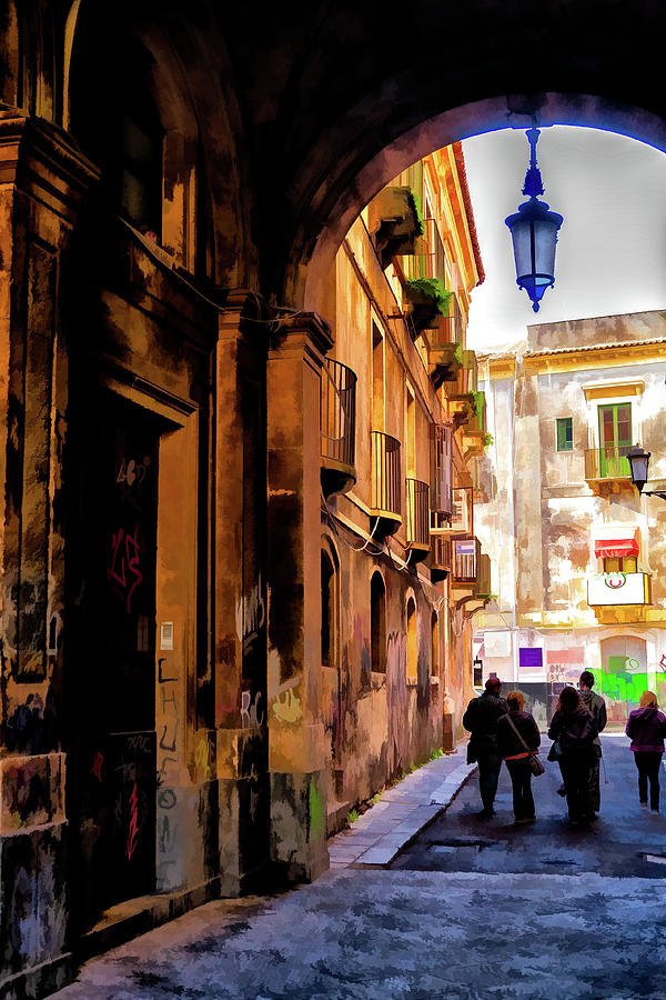 The Alley from Teatro Bellini, Catania, Sicily.  Photograph by Monroe Payne