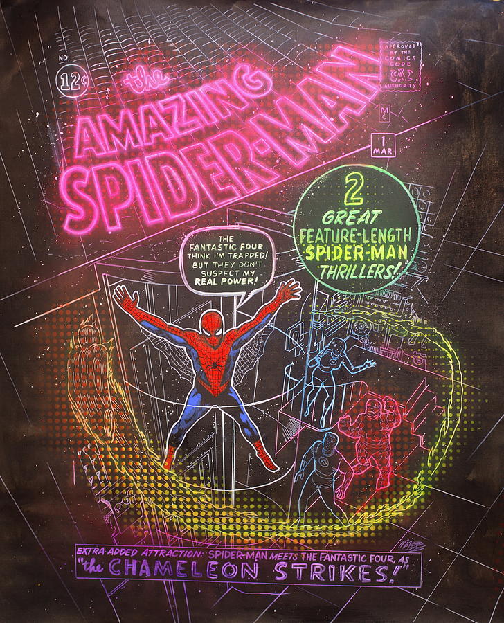 The Amazing Spider-man #1 recreation Painting by Michael Andrew Law Cheuk Yui