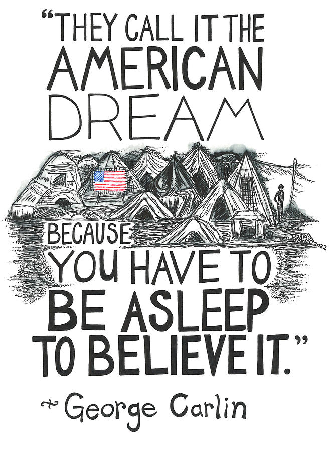 The American Dream Drawing Drawing by Rick Frausto