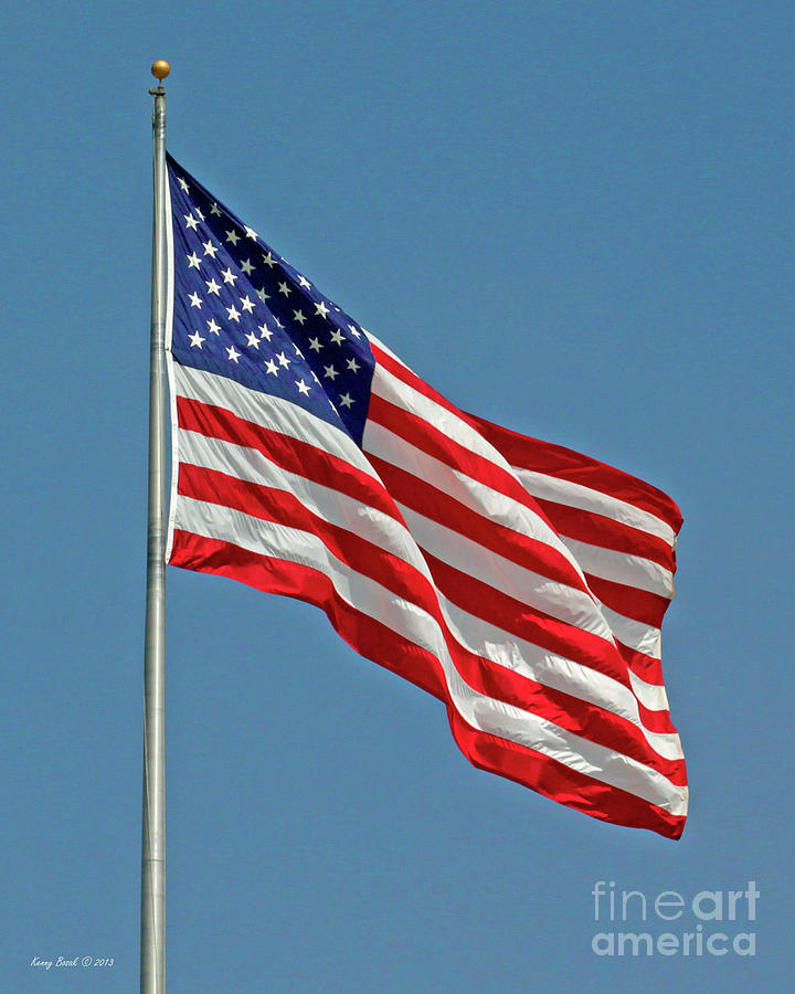 The American Flag Flies Over the Oviatt Library at CSUN Photograph by ...