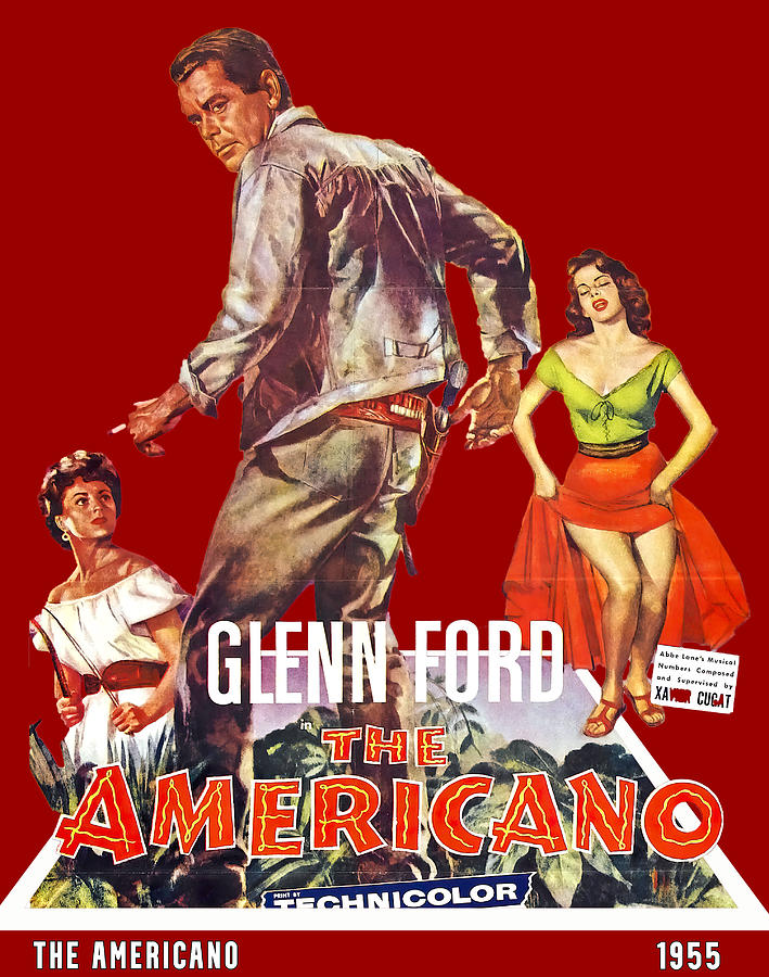 Glenn Ford Mixed Media - The Americano, 1955 - 3d movie poster by Movie World Posters