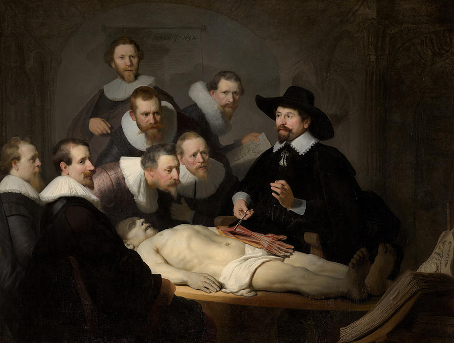 The Anatomy Lesson of Dr. Nicolaes Tulp, 1632 Painting by Rembrandt