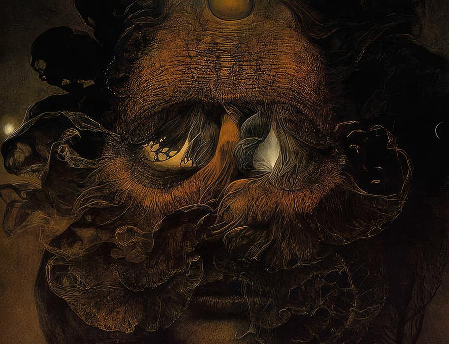 the-ancient-face by Zdzislaw Beksinski Painting by Zdzislaw Beksinski ...