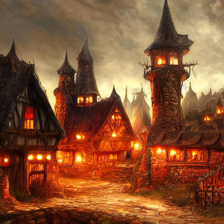 The ancient village of Roiroth, 02 Painting by AM FineArtPrints