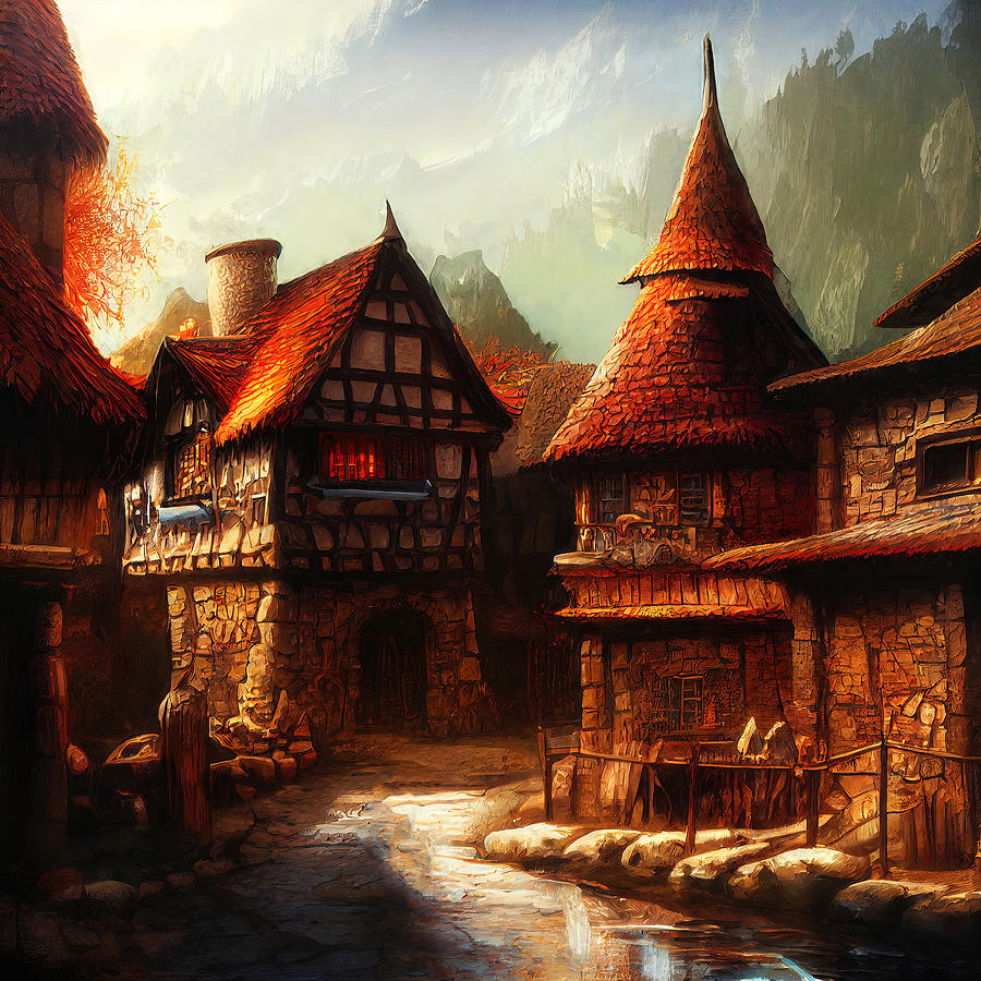 The ancient village of Roiroth, 04 Painting by AM FineArtPrints