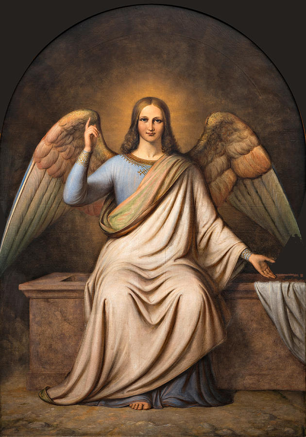 The Angel at the Tomb of Christ Painting by Johan Ludwig Lund