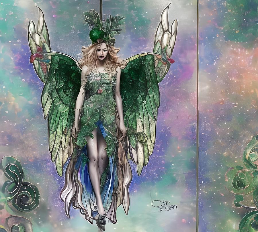 The Angel of Green Digital Art by Beverly Read