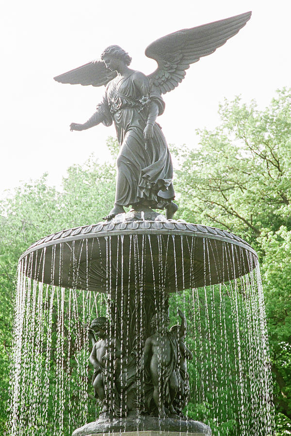 Bethesda Fountain with Angel of the Waters Sculpture, close-up