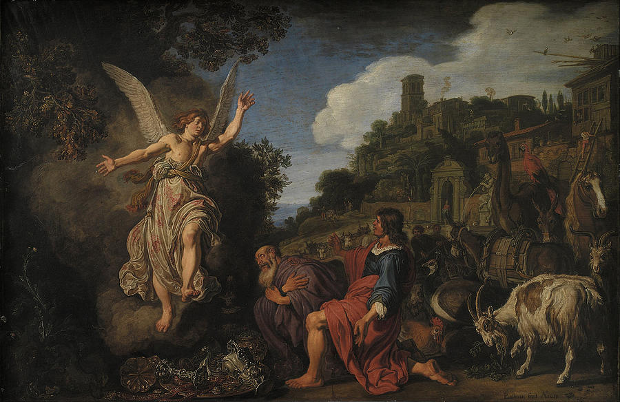 The Angel Raphael Takes Leave of Old Tobit and his Son Tobias ...