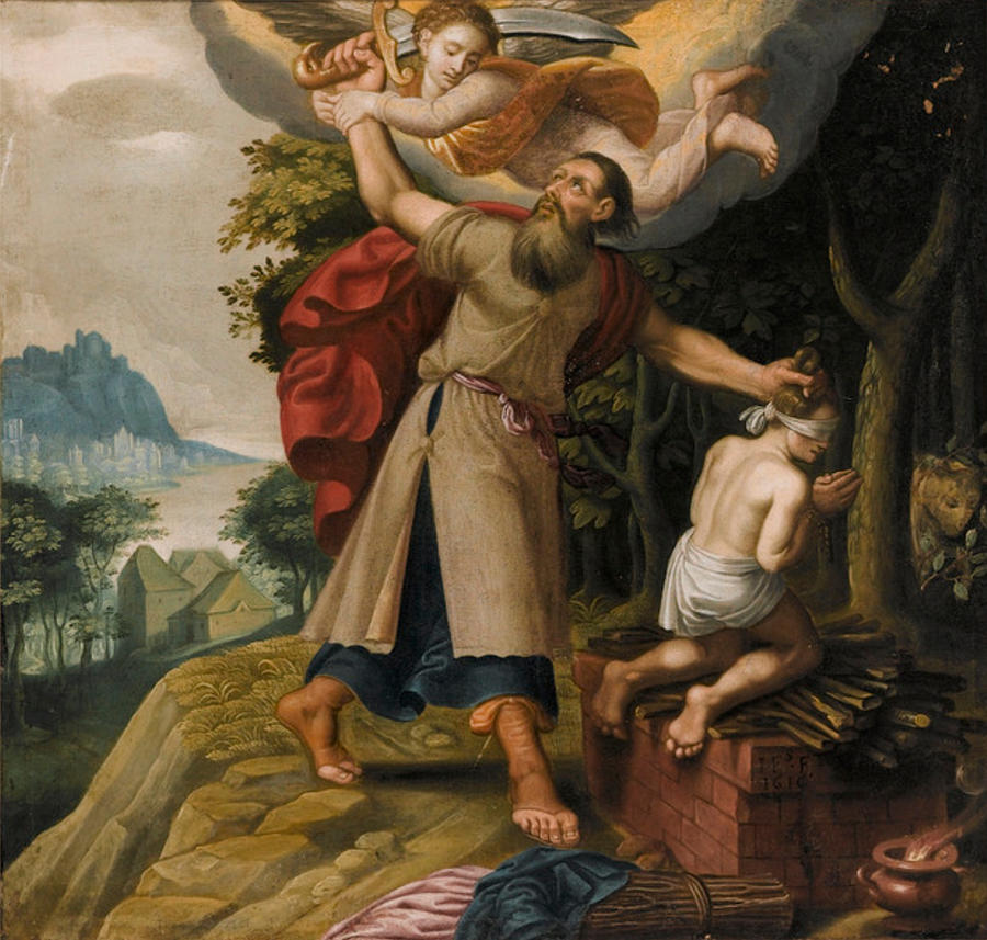 The angel restraints Abraham from sacrifising Isaac Painting by Jacob ...