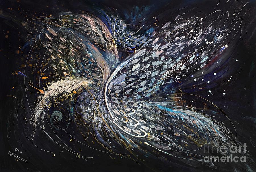 The Angel Wings #15. Fighting with Chaos Painting by Elena Kotliarker