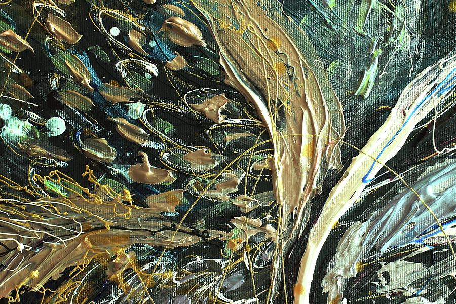 The Angel Wings #15. Fighting with Chaos. Fragment 1 Painting by Elena Kotliarker