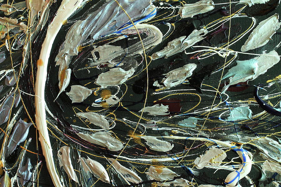 The Angel Wings #15. Fighting with Chaos. Fragment 3 Painting by Elena Kotliarker