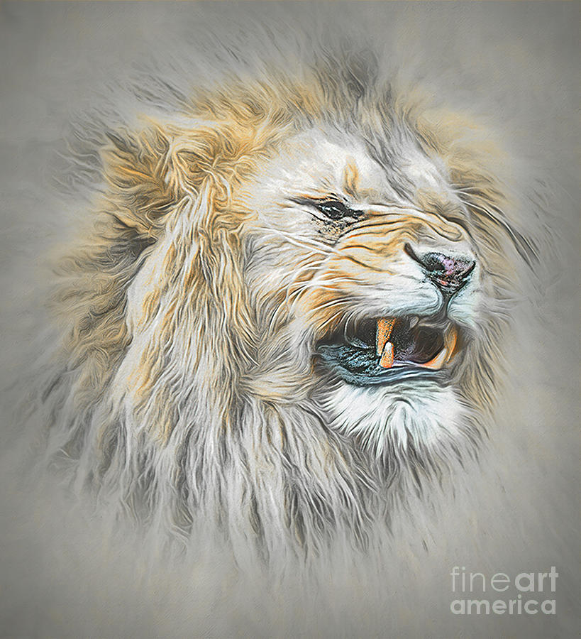 Lion Digital Art - The Angry Lion by Brian Tarr