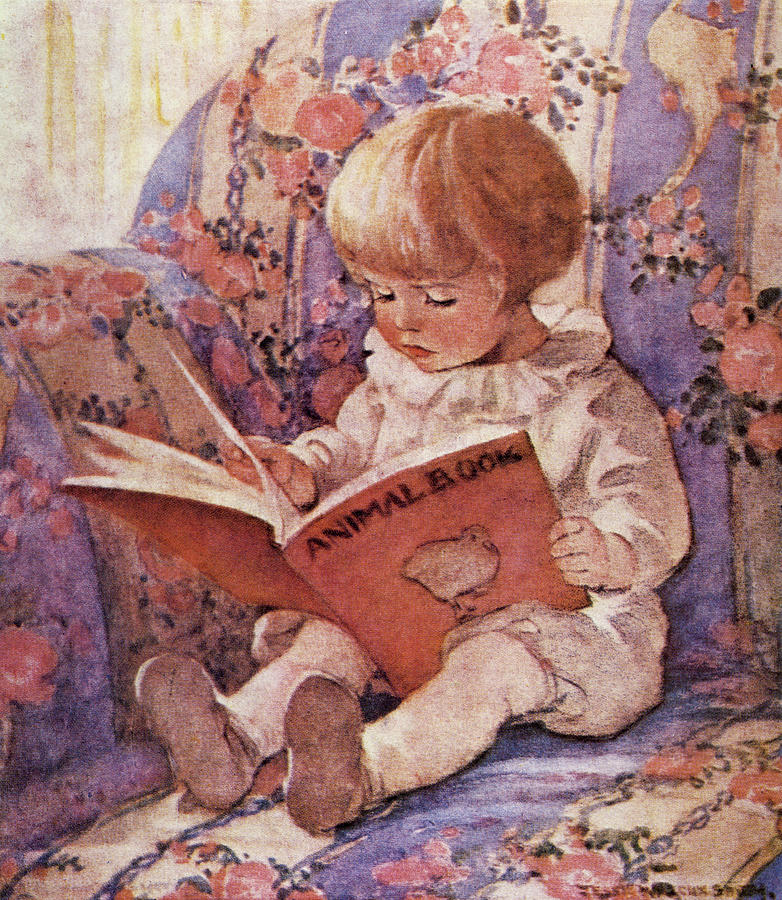 Book Drawing - The Animal Book from A Childs Book of Modern Stories by Jessie Wilcox Smith