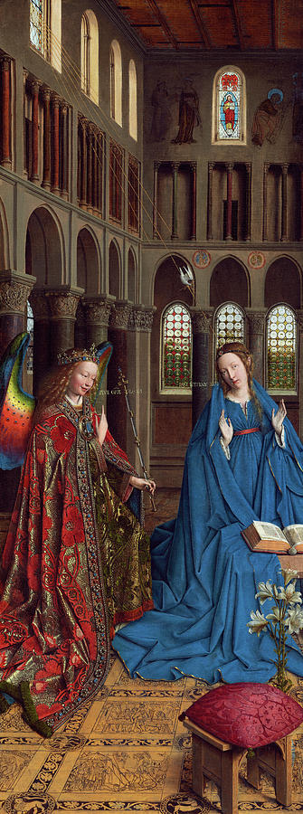 Jan Van Eyck Painting - The Annunciation, 1434-1436 by Jan van Eyck