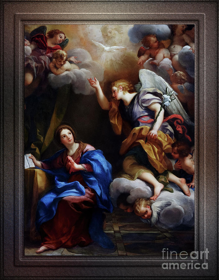 The Annunciation by Carlo Maratta Remastered Xzendor7 Classical Art Old Masters Reproductions Painting by Rolando Burbon