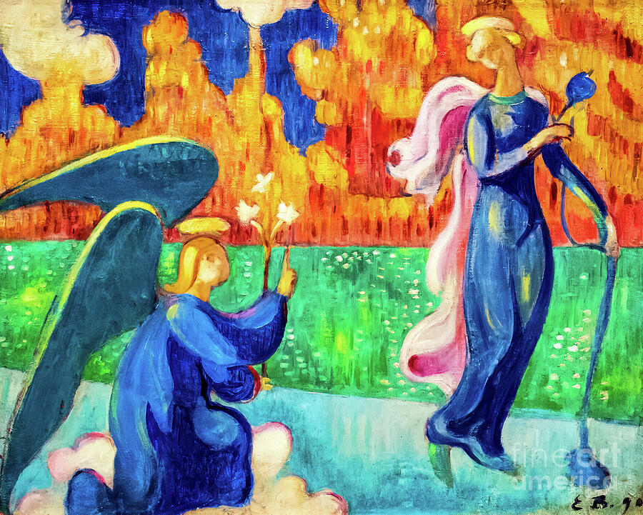 The Annunciation by Emile Bernard 1890 Painting by Emile Bernard