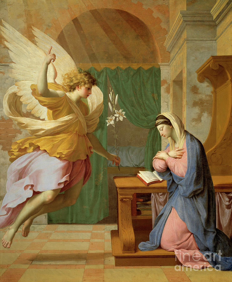 The Annunciation by Eustache Le Sueur Painting by Eustache Le Sueur