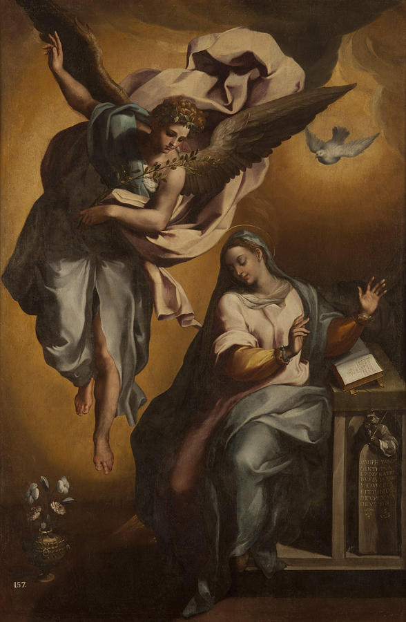 The annunciation of Mary Painting by Gregorio Mart nez - Fine Art America