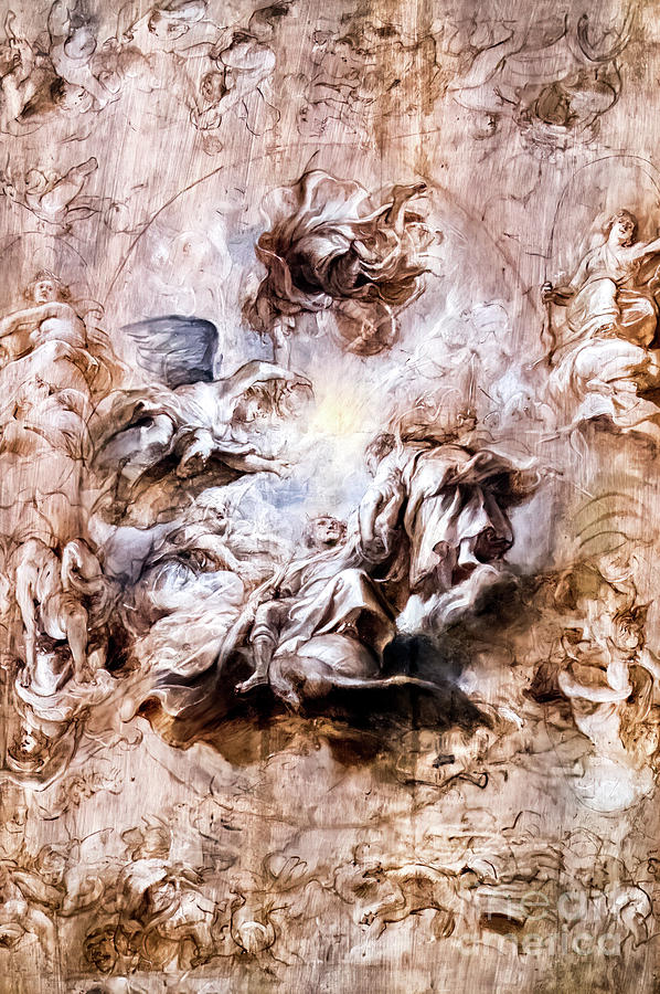 The Apotheosis of James I and Other Studies by Peter Paul Rubens Painting by Peter Paul Rubens