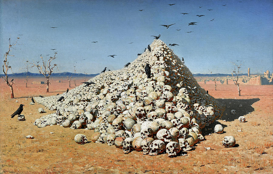 Jaws Painting - The Apotheosis of War, 1871 by Vasily Vereshchagin