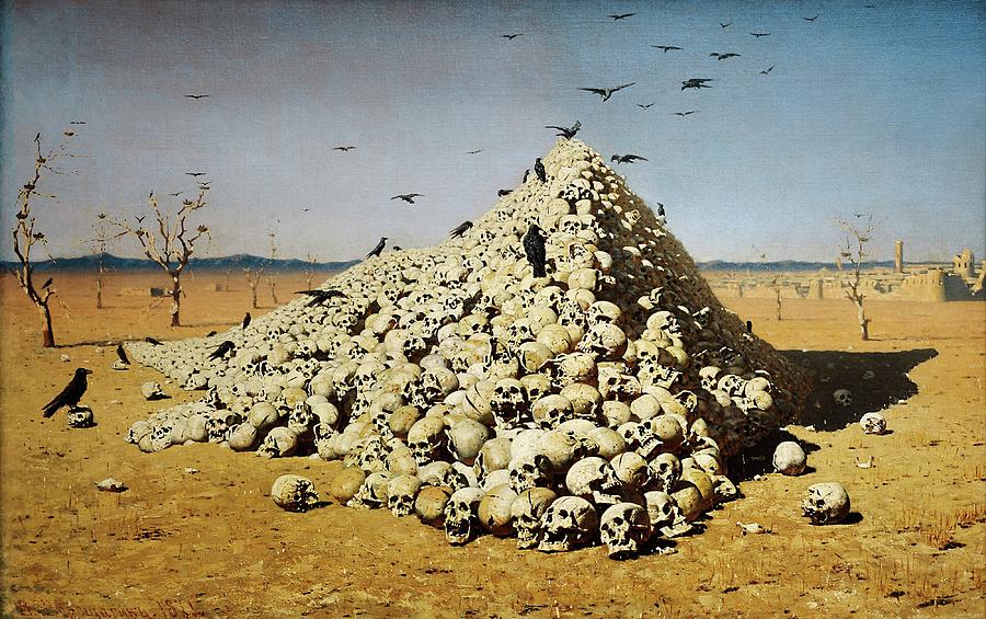 Crow Painting - The Apotheosis of War by Vasily Vereshchagin