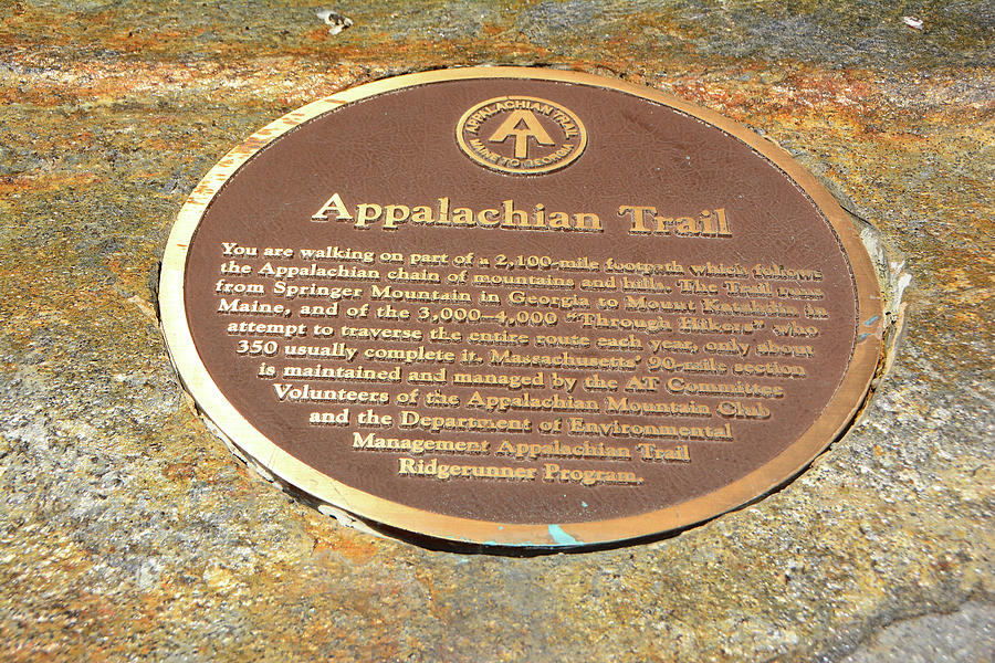 The Appalachian Trail Plaque On Top of Mount Greylock Photograph by Raymond Salani III