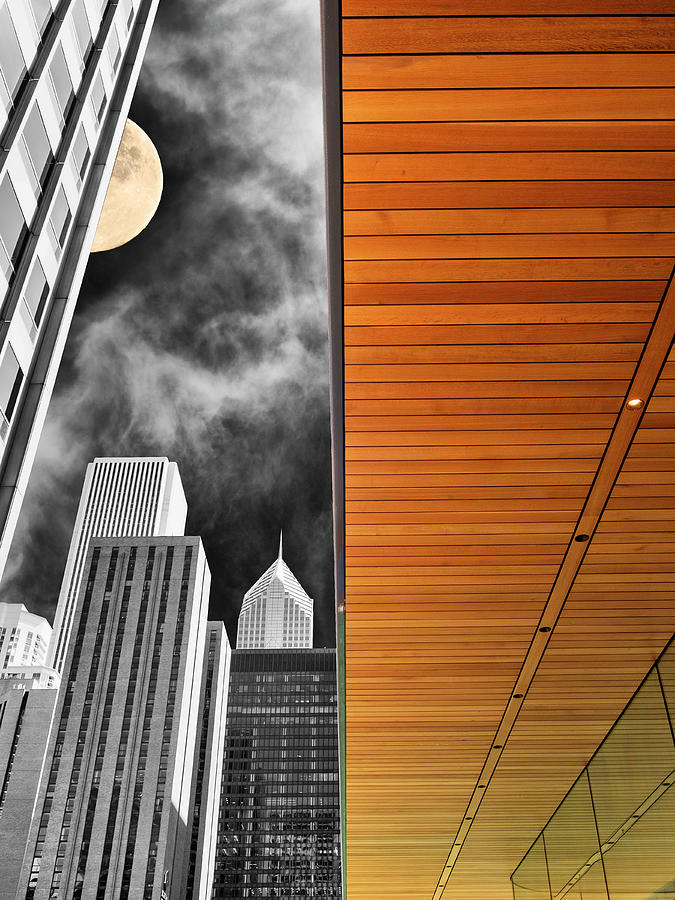 THE APPLE AND THE MOON Apple Store Chicago IL Photograph by William Dey