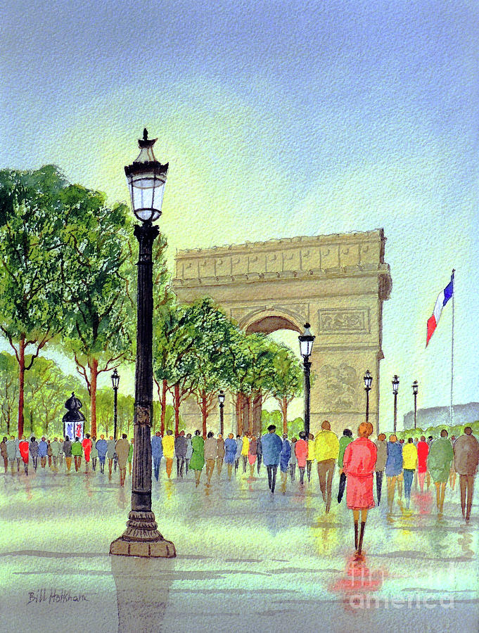 The Arc de Triomphe Paris France Painting by Bill Holkham