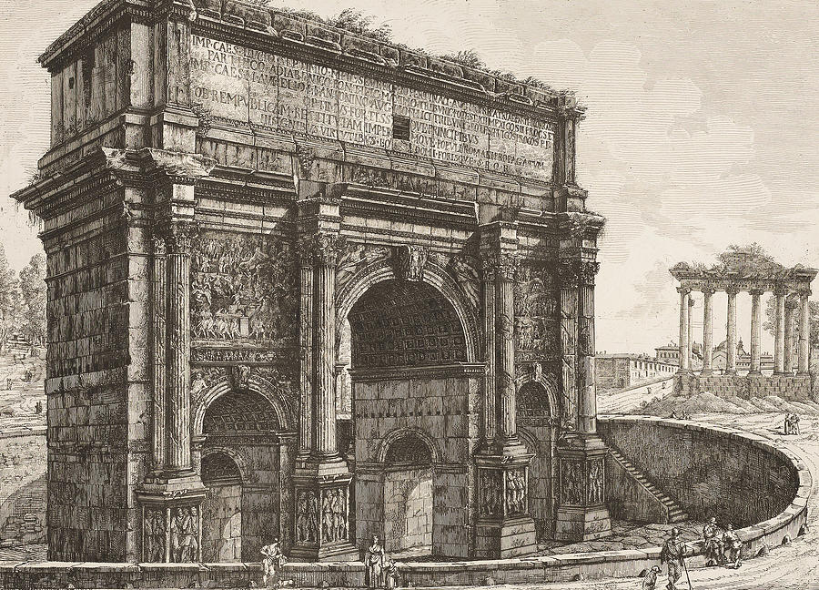 The Arch of Septimus Severus Relief by Luigi Rossini