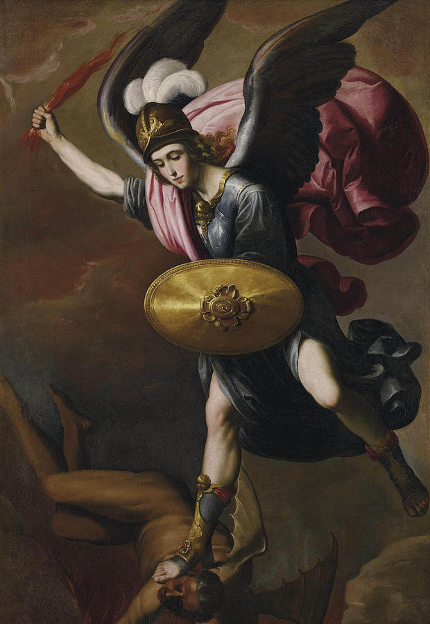 The Archangel Michael Vanquishing The Devil Delenda Ii- Painting By 