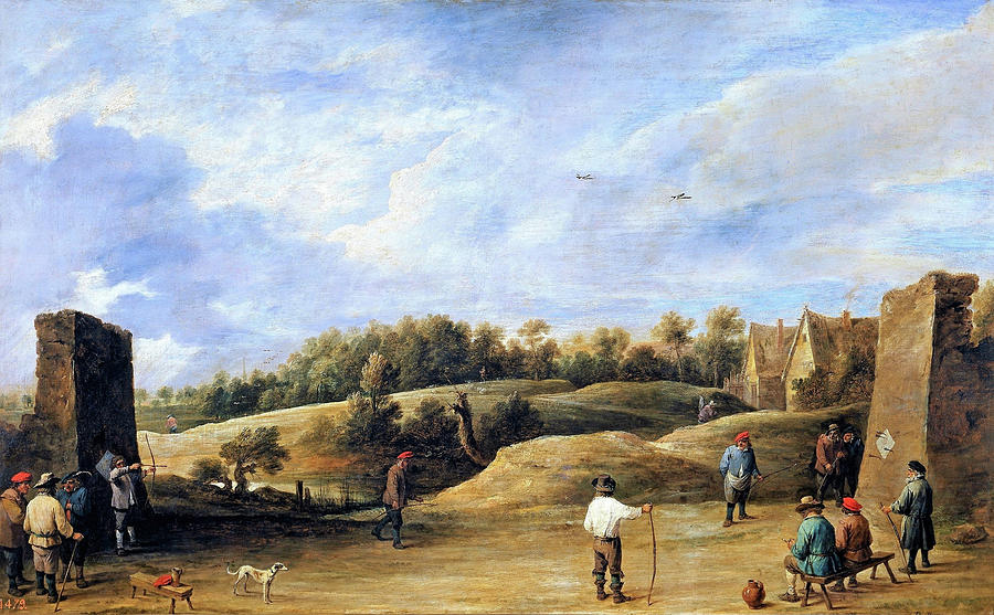 Sports Painting - The Archery Contest - Digital Remastered Edition by David Teniers the Younger