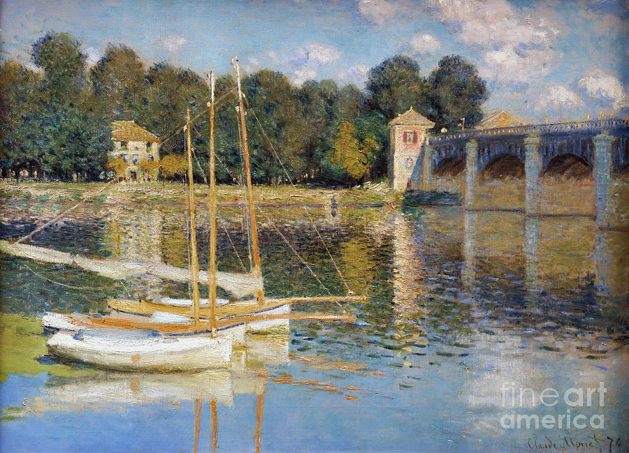 The Argenteuil Bridge - Monet Painting by Claude Monet - Pixels