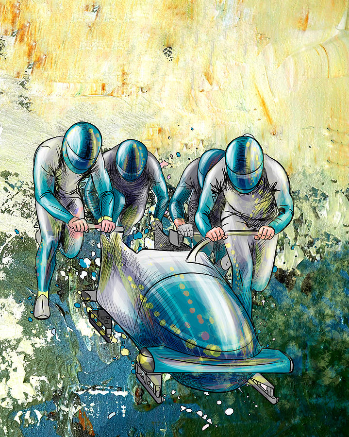 The Art Of Bobsleigh 02 Painting by Miki De Goodaboom
