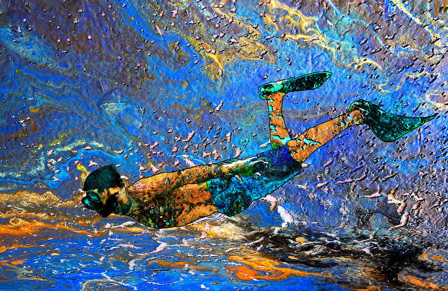 The Art Of Free Diving 02 Painting by Miki De Goodaboom