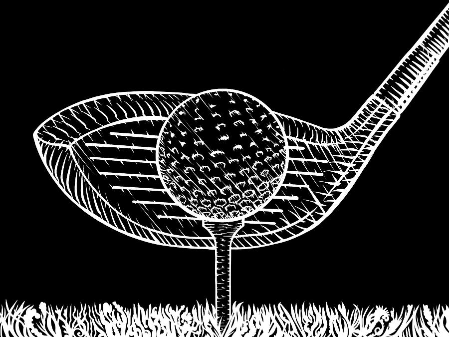 The Art Of Golf .2 Drawing by Fabrizio Cassetta