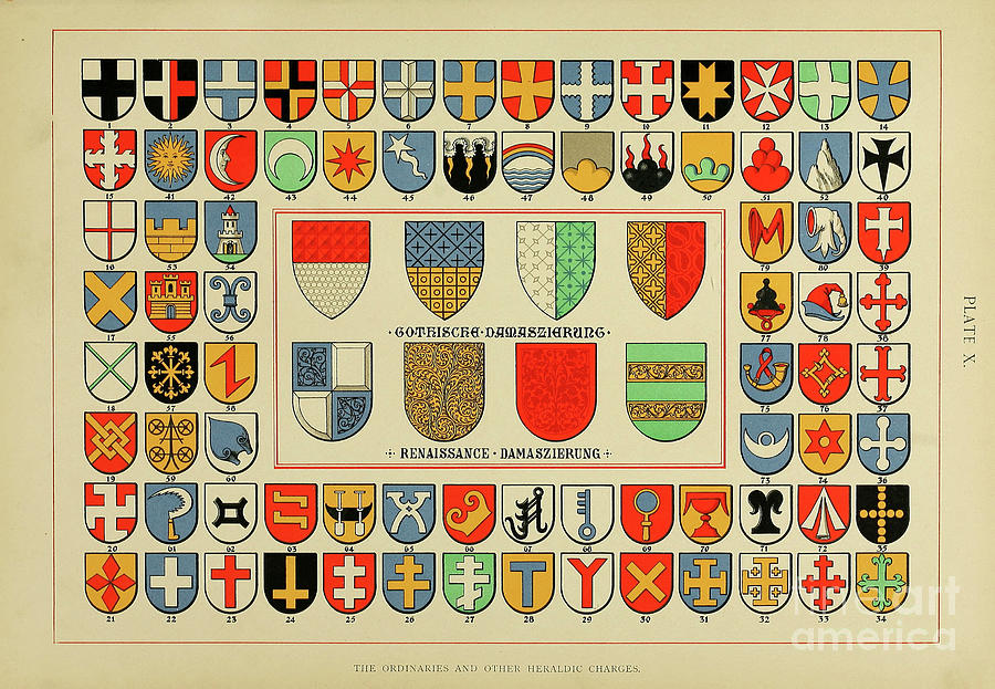 The art of heraldry h9 Drawing by Historic illustrations - Fine Art America