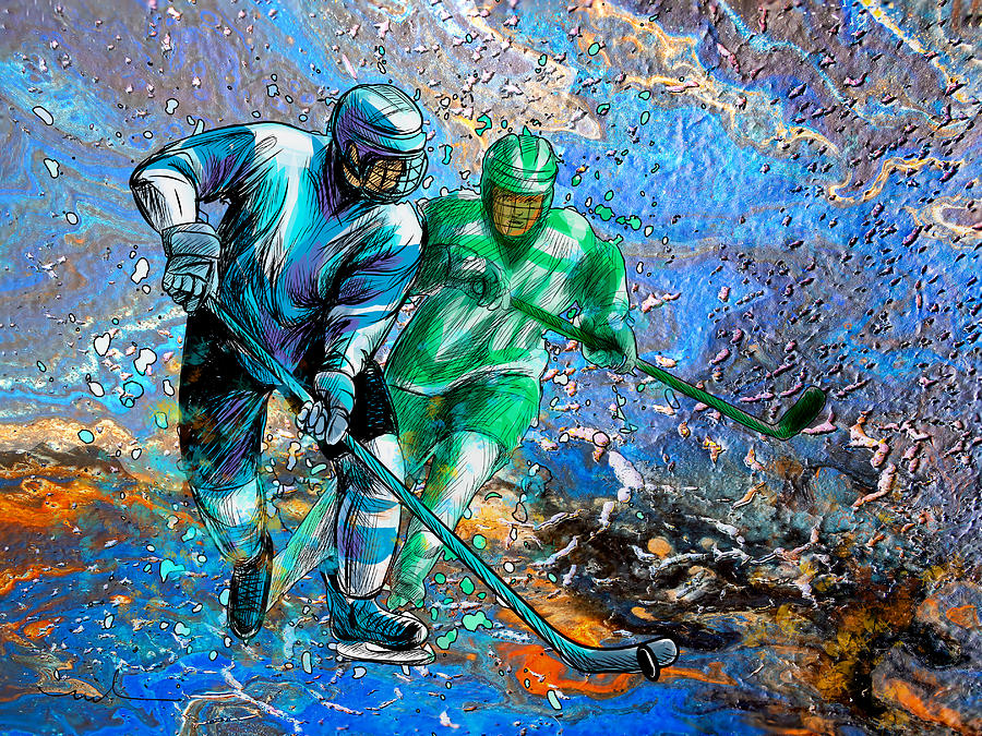 The Art Of Ice Hockey 01 Painting by Miki De Goodaboom