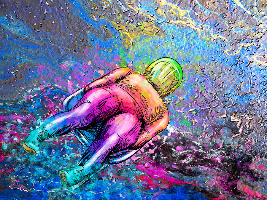 The Art Of Luge Sport 01 Painting by Miki De Goodaboom